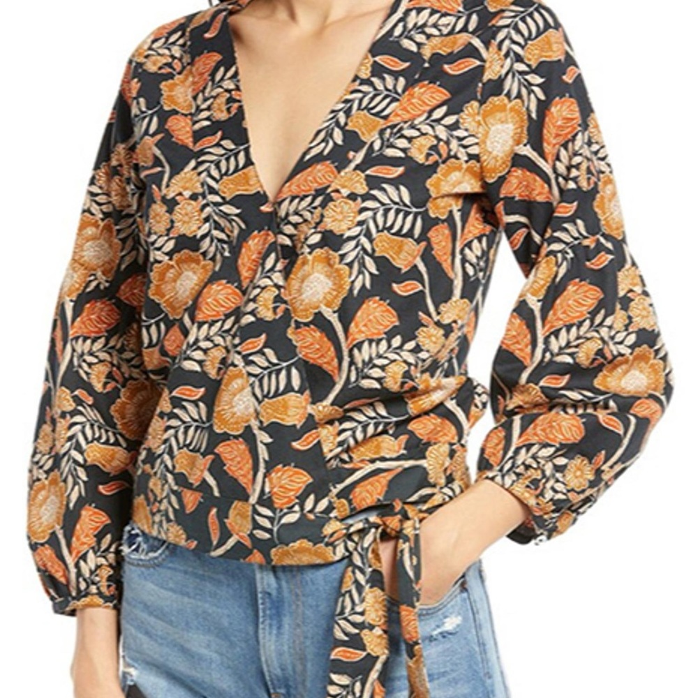 Faherty Seraphina Wrap Blouse NWT